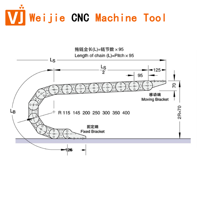 TL95 type steel drag chain
