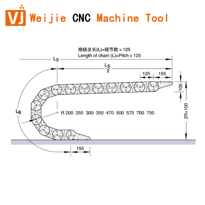TL125 type steel drag chain
